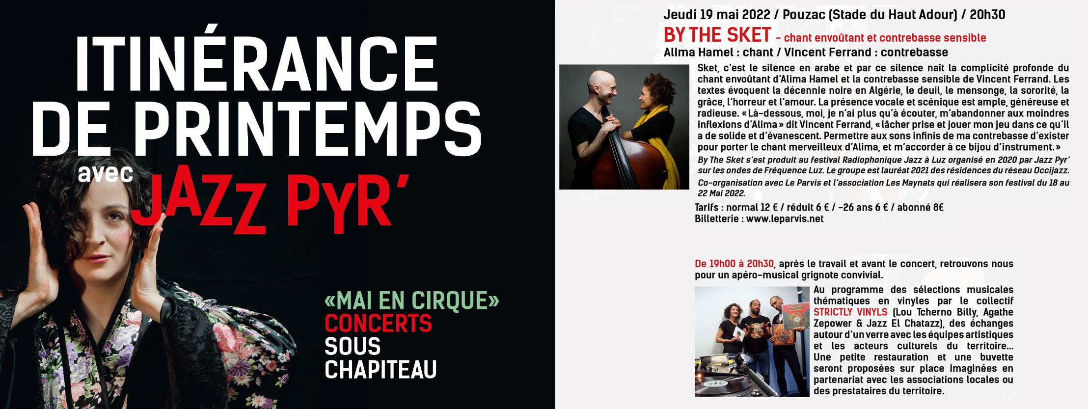 soirée concert du 19/05 en partenariat avec Les Maynats, Le parvis et Jazz Pyr’.